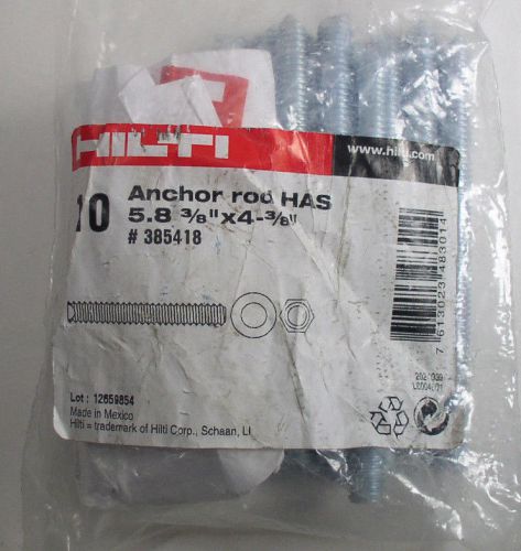 Hilti 385418 Anchor Rod HAS-E 3/8&#034; x 4-3/8&#034; Bag of 10