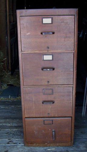 Vintage school library wood filing cabinet 4 drawer globe wernicke w-g-25 for sale
