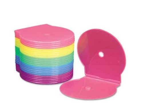 Shell Cd Cases, Plastic, Assorted Colors, 25/Pack