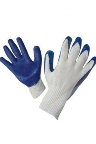 12 Pairs - Small SIze BLUE LATEX RUBBER COATED PALM Work Safety Gloves