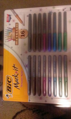BIC Mark-It Permanent Markers 16 Count Assorted NEW