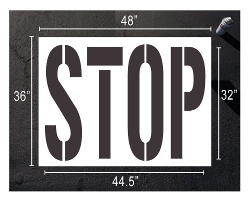 STOP stencil, Asphalt, Pavement Parking lot Signs