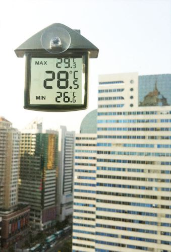 Rain-proof Indoor&amp;Outdoor Digital Thermometer Hygrometer Clock with sucker