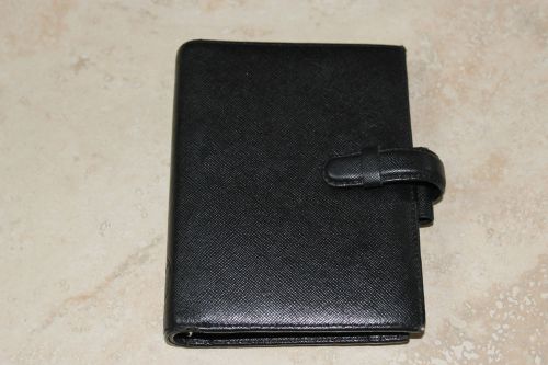 FILOFAX Pocket Portobello Italian Saffiano Leather Black, ruler &amp; clear wallet