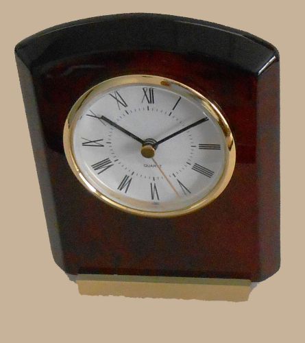 Rosewood Mahogany Finish Desktop Clock