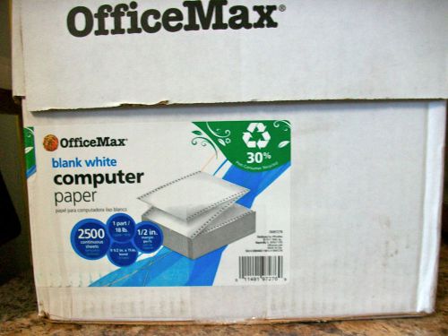 OfficeMax Continuous Blank Computer Paper 9 1/2&#034;  X 11&#034; 1 Part 18 lb. 2500 Sheet