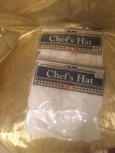 Lot of 2 New  Ritz CHEF&#039;S HAT Pro Series Adjustable Cotton/Poly White
