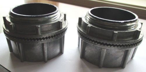 Lot of 2 - 2.5&#034; Water Tight Hub Connectors W/Insulated Throat for Elec Conduit