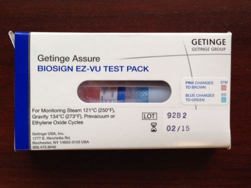 Getinge Assure Biosign EZ-VU Test Pack Biological Indicator Sterilizer Autoclave