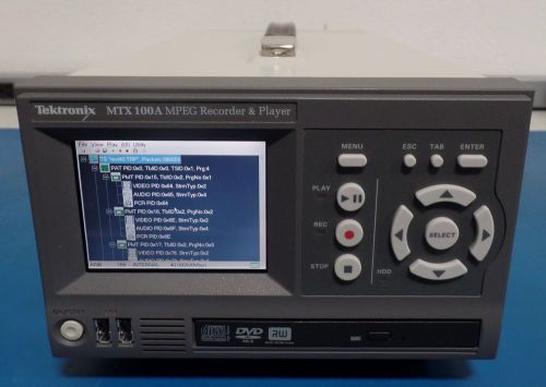 Tektronix MTX100A MPEG Recorder &amp; Player w/ Sample Streams Software &amp; Option 01
