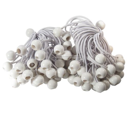 100 pk 9&#034; ball bungee canopy tarp tie down cord white for sale