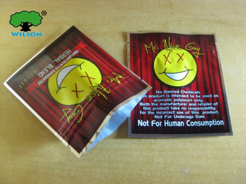 1000 units empty mr nice guy printed incense bags zip lock foill plastic bags for sale
