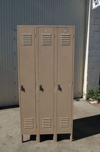 Penco storage 3 compartment-school-gym-lockers-locker-boys room cubby metal for sale