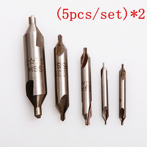 2set/10pcs Center Drill Countersink 60° Angle Bits HSS Lathe Mill Press 1mm-5mm