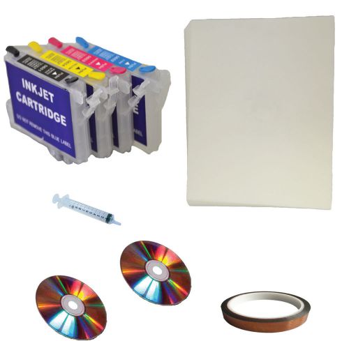 Dye Sublimation Refillable Ink Kit,Heat Tape,Transfer Paper,Mug/Cup/Plate/Puzzle
