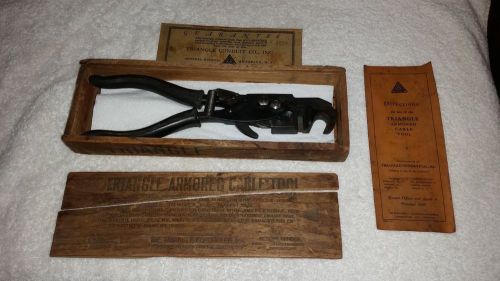 Vintage Triangular Armored Cable Tool Orig. Box/Guarantee/Directions