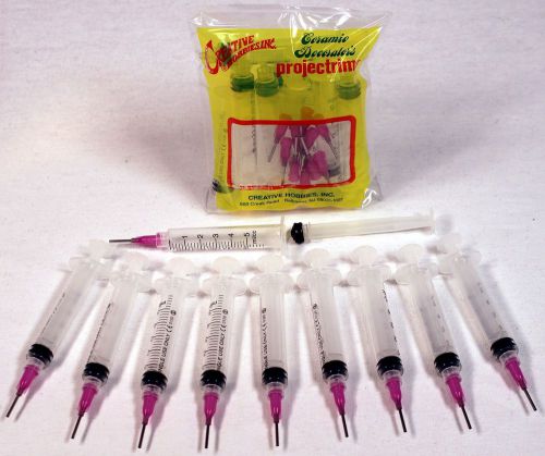 Precision applicator 5cc syringe w/16 gauge purple tip -glue, henna -10 pack for sale