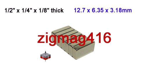 10 pcs of  Grade N52, 1/2&#034;x 1/4&#034; x 1/8&#034;  Rare Earth Neodymium Block Magnets