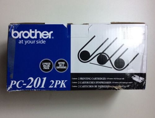 Genuine Brother FAX 1010 1020 PC-201 Printing Printer Cartridge 2 Pack