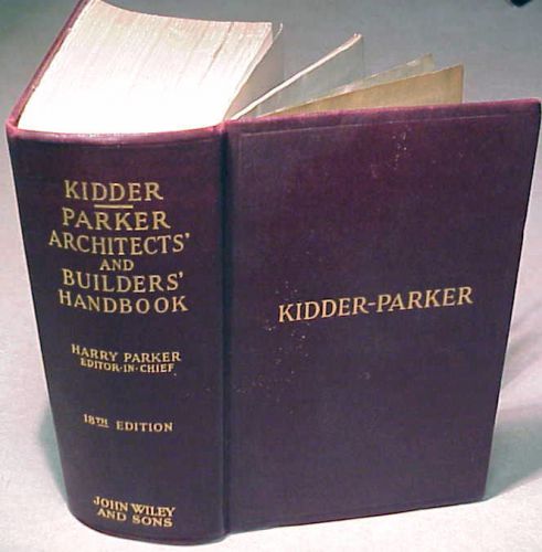 VINTAGE ~ 1946,18 EDITION KIDDER-PARKER ARCHITECTS&#039; &amp; BUILDERS&#039; HANDBOOK