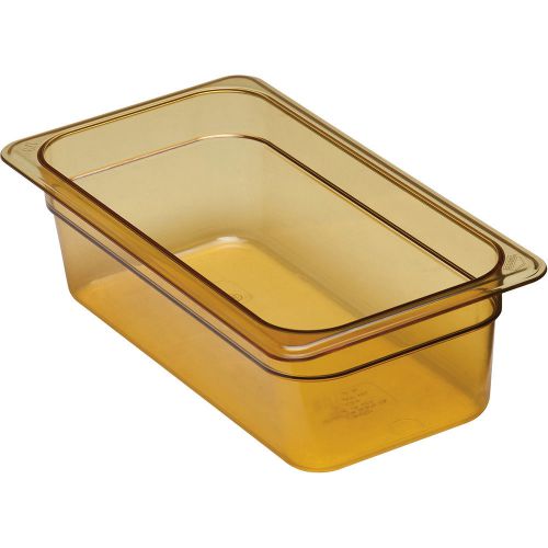 Cambro 1/3 gn high heat food pan, 4&#034; deep, 6pk amber 34hp-150 for sale