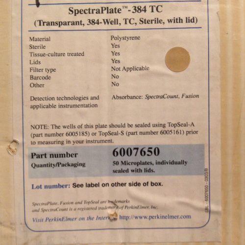 PerkinElmer 6007650 SpectraPlate-384 TC, Transparent, 384-Well,Sterile+Lid