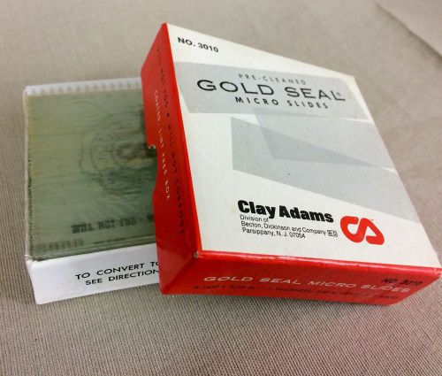 Vintage Gold Seal Micro Slides A-1450 No Fog 3&#034;x1&#034; Clay Adams 3010 Microscope