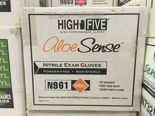 High Five Aloe Sense Nitrile Exam Gloves, Small, N961 (Case of 10 boxes)