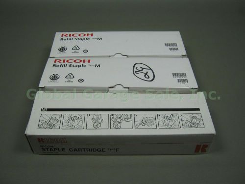 New Ricoh Refill Staple Type F 560R-AM + M 1201R 3 Boxes 12 Cartridges Lot NR!!!