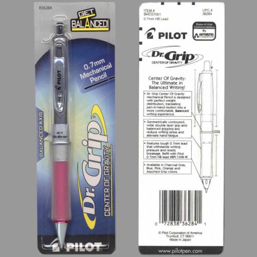 NEW SEALED PILOT DR. GRIP CENTER OF GRAVITY PENCIL PINK 0.7mm 36284