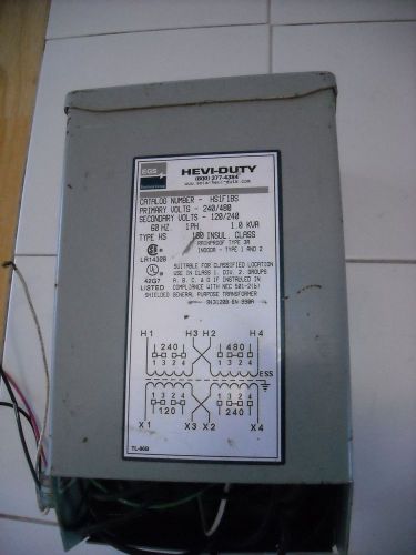 1 one kva transformer hevi-duty primary volts 240/480  secondary 120/240  1ph for sale