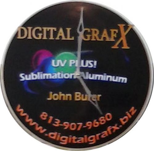 Sublimation Aluminum Clock Blank - 11.75&#034; diameter with Clock Works and Hands