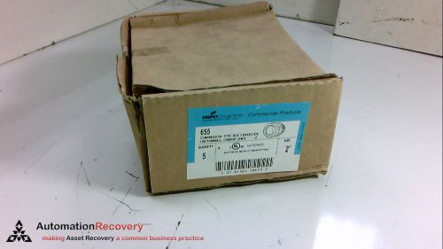 Cooper crouse-hinds 655 -qty of 5-compression connector, new for sale