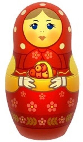 30 Custom Red Matreshka Personalized Address Labels