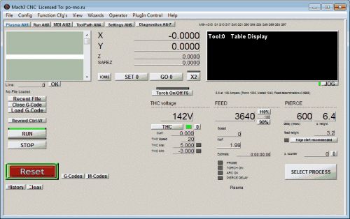 Plasma calculator screenset for Mach3