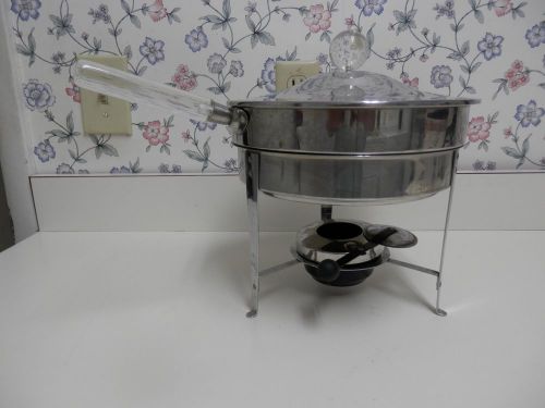 Round Stainless Steel Chafing Dish Catering Buffet Glass Lid Chafer Food Warmer
