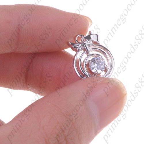 Pendant Jewelry Ornament with CZ Cubic Zirconia Decor for Girl Woman  Silver