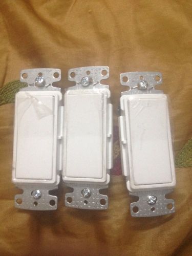 ( Lot 3 ) Hubbell Specification Grade  Rocker Switch, 15 Amp,  White