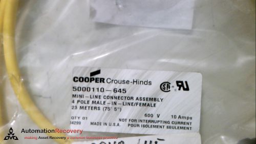 COOPER CROUSE-HINDS 5000110-645; MINI-LINE CONNECTOR ASSEMBLY, NEW