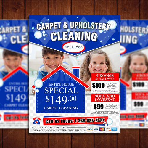 Carpet Cleaning Marketing Flyer - Upholstery Marketing - WE PRINT &amp; SHIP TO YOU