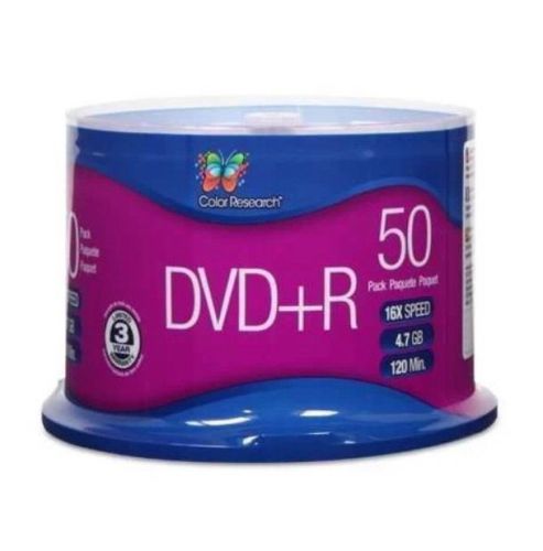 Lot Of ( 3 ) Color Research Cake Box DVD+R 50-Pack, 16X, 120 mins, 4.7GB- NEW