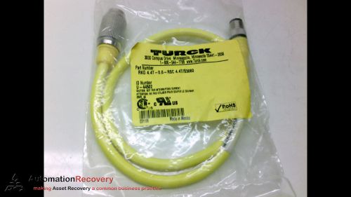 TURCK RKG 4.4T-0.6-RSC 4.4T/S3060 CORDSET 4 POLE M/F ST/ST 0.6 METERS, NEW