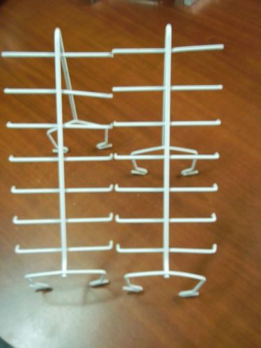 2 White Wire Hanging Wire Dump Bin Display Retail Store Gridwall Jewelry Ties