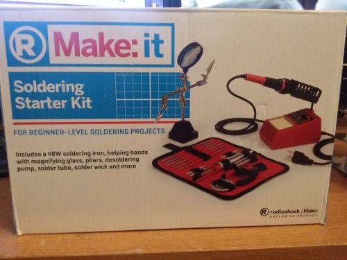 Make: it soldering starter kit radio shack 48w iron w/extras free ship for sale