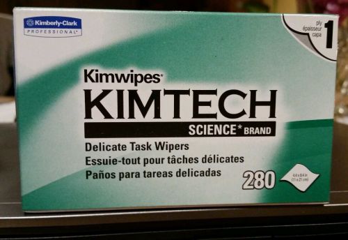 34155 - 1 Box of 280 Kimtech Science Kimwipes Delicate Task Wipers 4.4&#034; x 8.4&#034;