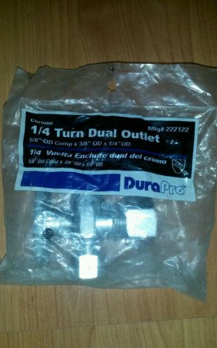 5/8&#034; x 3/8&#034; x 1/4&#034; OD Dual Outlet 1/4 Turn  Stop Valve MFG#2221222 DURAPRO