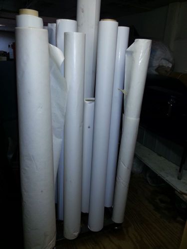 Banner Printer Stock Material on Special Cart-15 different rolls-380 lbs.