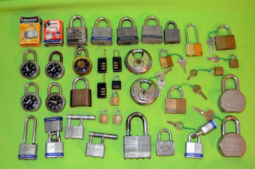 37 locks master lock padlocks huge lot combination keyed alike vintage &amp; modern for sale