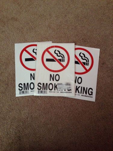 (12) Brady &#034;No Smoking Sticker Decal Signs&#034; #88427 Size 10&#034;x7&#034;