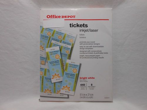 Office Depot 440 Tickets Inkjet Laser Printer Art Business Bright White 922-761